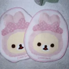 コリラックマ うさぎ POPUP ポップアップ　ダイカットミニタオル　2点