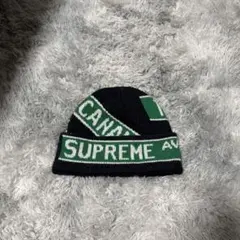 Supreme ニット帽 ブラック/グリーン