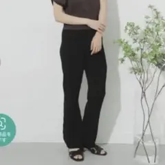 カギバリアミニットパンツ ブラック センスオブプレイス ニットパンツ