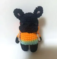 あみぐるみ　夕張メロン　フードパーカー　フレンチブルドッグ　キーホルダー