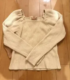 NICE CLAUP バックリボンニット