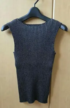 ★美品★ MURUA バイカラーリブニットタンク ブラック　ノースリーブニット