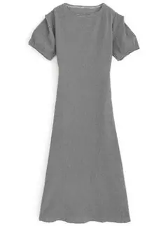 【GRL】チェック柄パフスリーブワンピース