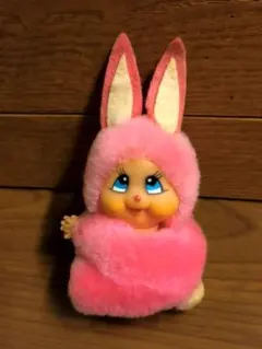 昭和レトロ モンチッチ風 ピンクのおサル マスコットぬいぐるみ [10cm]