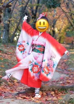七五三 7歳 着物 正絹 長襦袢 刺繍 蝶 古典柄 和服 和装 衣装 七五三参り 七五三 7歳 着物 正絹 長襦袢 刺繍 蝶 古典柄 和服 和装 衣装 七五三