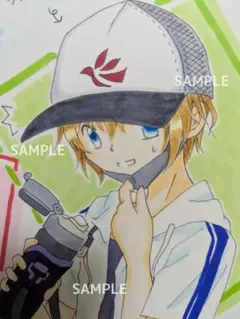 No.77手描きイラスト「隠しきれないオーラ」男の子 アイドル君 オリジナル