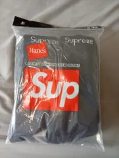 Supreme Hanes クルーソックス ブラック 1足2枚