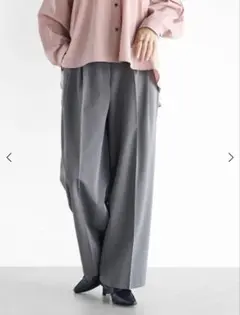 ヤマダヤ vin タックワイドシルエットパンツ ダークグレー きれいめパンツ