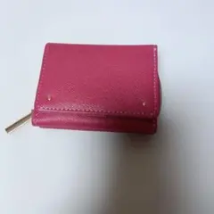 ピンク 三つ折り財布 合成皮革