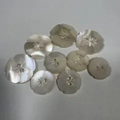 シェルボタン　花柄　9個セット