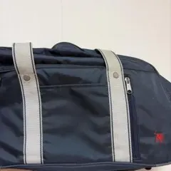 ネイビー ナイロンバッグ 外ポケット付き