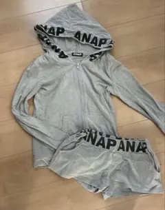 ANAP グレー フード付きセットアップ