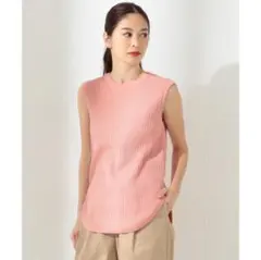 Demi-Luxe BEAMS ラウンドヘムリブクルーネックプルオーバー