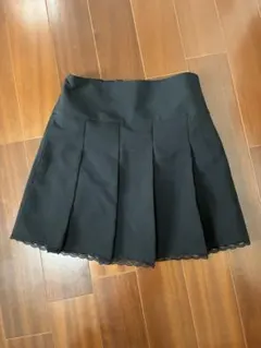 黒のプリーツミニスカート150cm