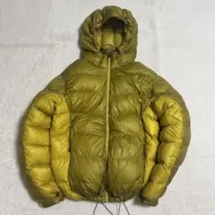 極美品モンベル800FP アルパインダウンパーカ黄L短丈y2kドローコード