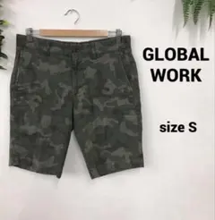 ♧GLOBAL WORK　ハーフパンツ　S　迷彩柄　メンズのサムネイル
