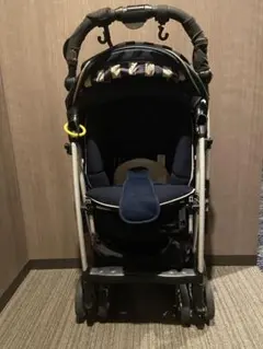 ネイビー ベビーカー 折りたたみ 5点式ハーネス