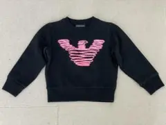 K09026）EMPORIO ARMANI キッズ ロゴ刺繍 裏起毛 トレーナー