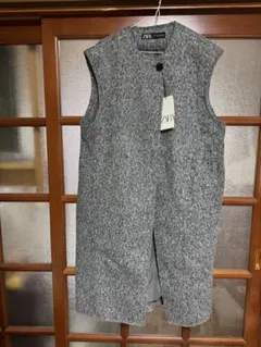 ZARA グレー ノースリーブベスト Mサイズ
