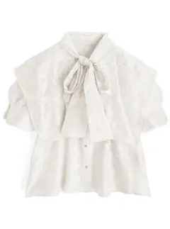 GRL バックリボンショルダーフリルオールイン