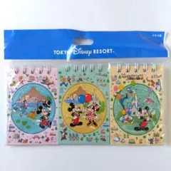 ☆新品☆ 東京ディズニーリゾート メモ帳 3冊セット レトロ