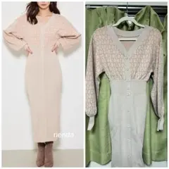 rienda Rモノグラムニットワンピース