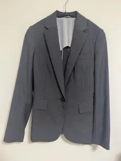 グレー シングルボタン ビジネスジャケット スカート パンツ セット