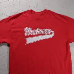Tシャツ　Westwego カレッジ風　アメカジ　レッド