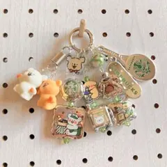 モルチーズ×スタバ風　ジャラジャラキーホルダー