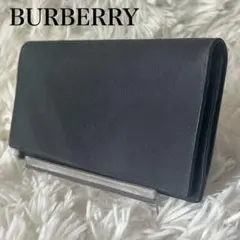 2605-228｜バーバリー 長財布 レザー ブラック チェック柄 - メルカリ