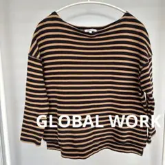GLOBAL WORK ストライプ レディース七分袖Tシャツ S