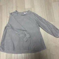 (30)ストライプ 長袖シャツ バックボタン