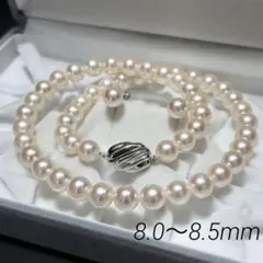 テリ最強✨K14WG】 あこや真珠 ネックレス イヤリング ブルーグレー