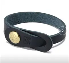 新品未使用★イルビゾンテ IL BISONTE本革レザーブレスレットネイビー紺色