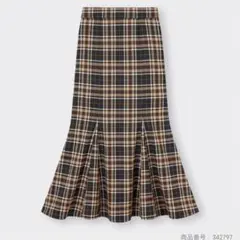 チェックマーメイドロングスカート　L GU