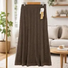 新品未使用　BELLUNA　クロシェスカート　ニットスカート　裏地あり　M