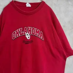 00s カレッジ【DELTA】アーチ チームロゴ US古着Tシャツ XL レッド