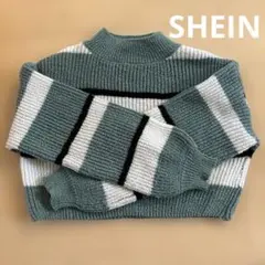 SHEIN 10-11Y 140 ストライプニットセーター トップス　シーイン