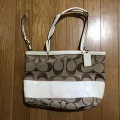 COACH トートバッグ ベージュ/ホワイト（値下げ）