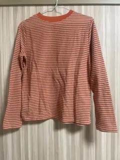 SENSE OF PLACE オレンジ ストライプ長袖Tシャツ