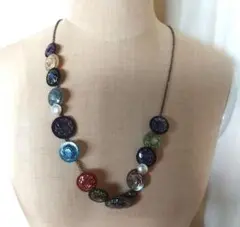 最終値下げ！ネックレス フラワーモチーフ ボタン