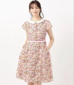 tocca トッカ　花柄ワンピース　膝丈　襟付き　シフォン サイズ2のサムネイル
