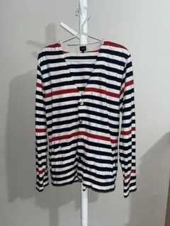Paul Smith ポールスミス ボーダー柄 Vネックカーディガン Lのサムネイル