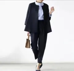 今どきスーツ セットアップ ブラック 黒 Lサイズ 上品 オフィス