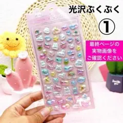 ぷくぷく シール 立体 3D ぷっくり シール帳 うさぎ キラキラ　光沢①