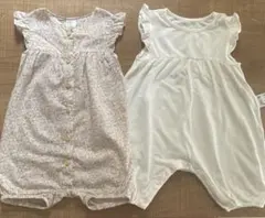 H&M ユニクロ　夏物ロンパース　2枚セット　70〜80サイズ　女の子用