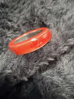 【美品】カルバンクライン リング 指輪 シルバー925 ckロゴ レッド 約1号