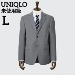 【未使用級】ユニクロ　上下　プレミアムウール　スリムフィット　グレー　L　伸縮性