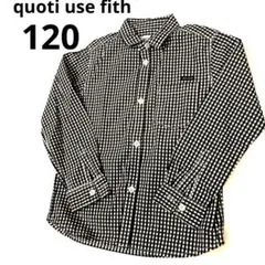 【quoti use fith 】長袖シャツ ブラック・ホワイトチェック120