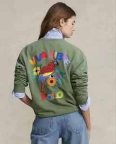 新品　レア‼️ラルフローレン♡パロットアップリケスウェットシャツ　ビッグ刺繍　鳥